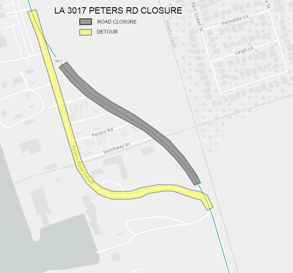 Peters Rd Detour Map Peters Rd Detour Map